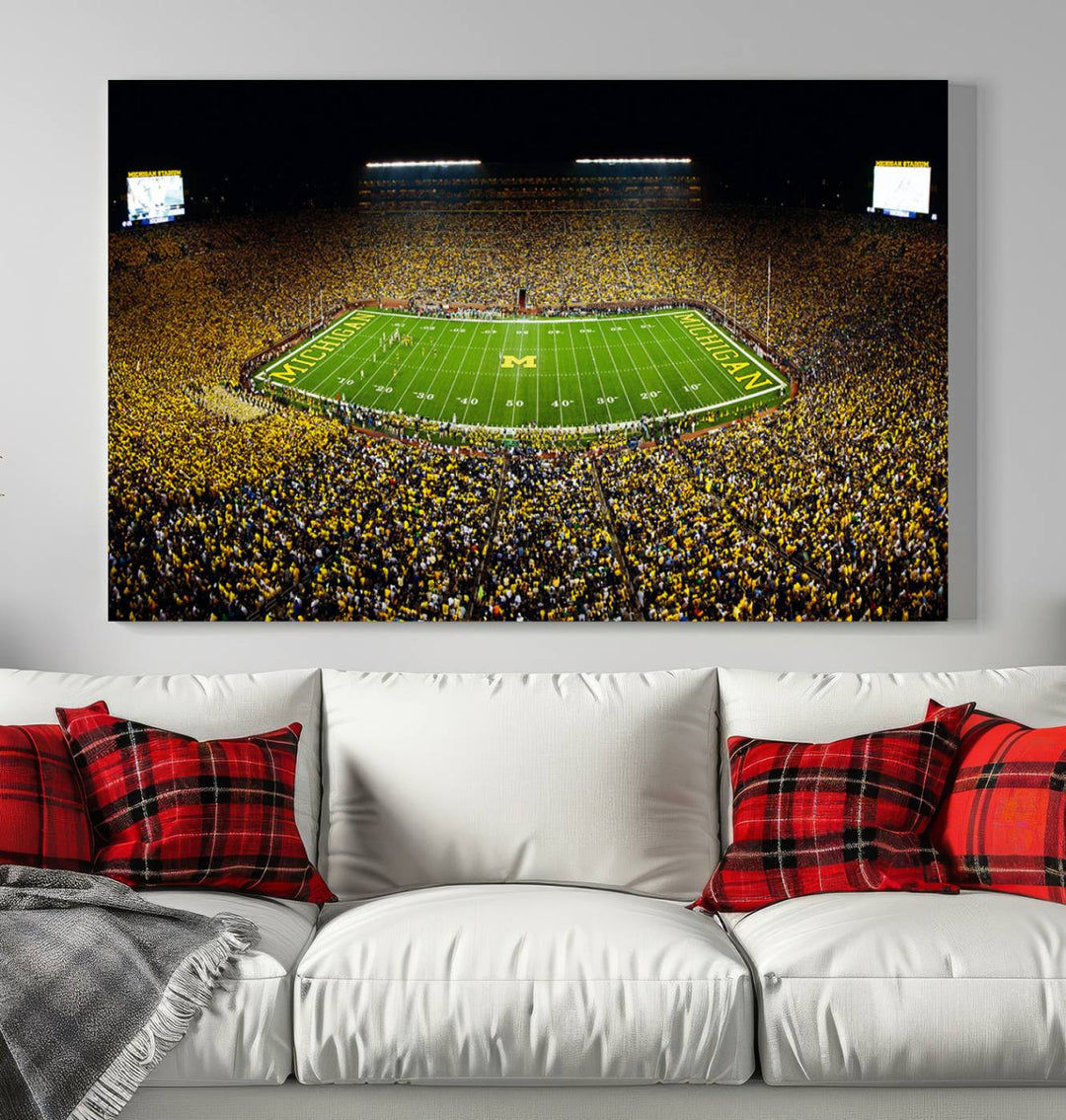 Stadium in Michigan Stadium Wall Art Canvas Print