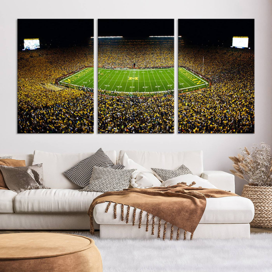 Stadium in Michigan Stadium Wall Art Canvas Print