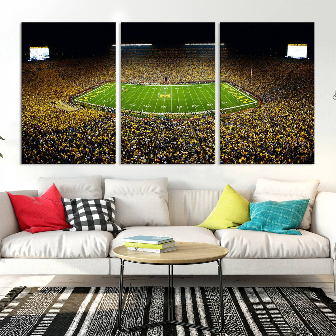 Stadium in Michigan Stadium Wall Art Canvas Print