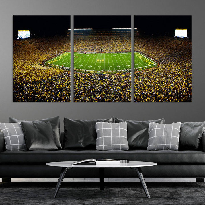 Stadium in Michigan Stadium Wall Art Canvas Print