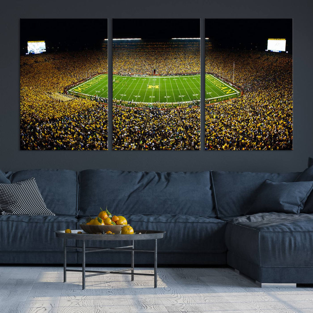 Stadium in Michigan Stadium Wall Art Canvas Print