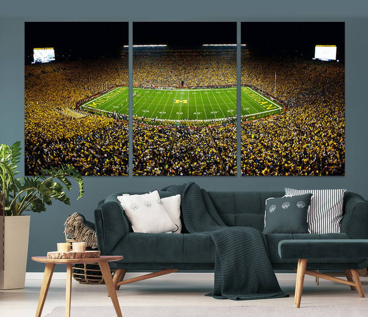 Stadium in Michigan Stadium Wall Art Canvas Print