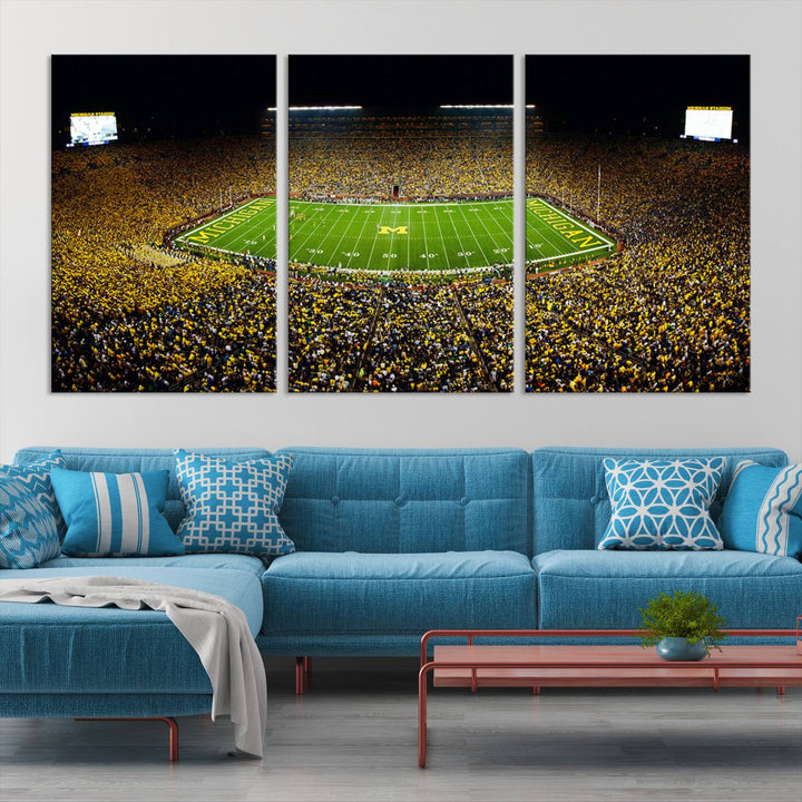 Stadium in Michigan Stadium Wall Art Canvas Print