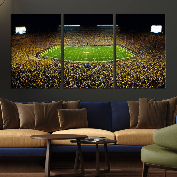 Stadium in Michigan Stadium Wall Art Canvas Print