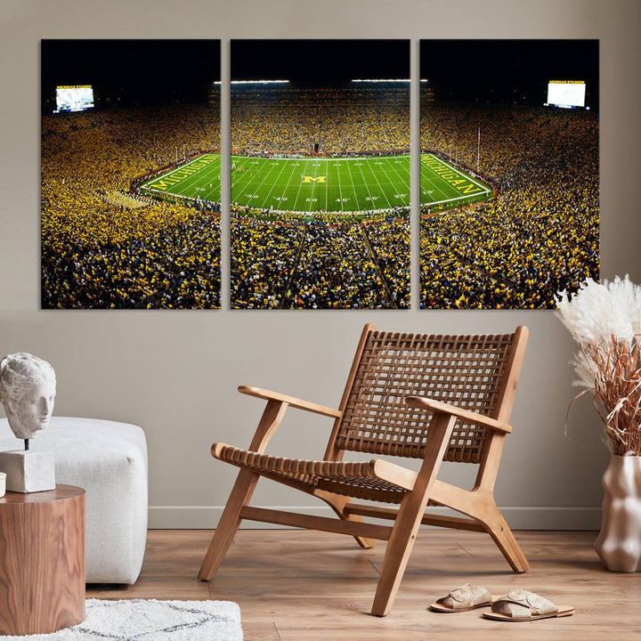 Stadium in Michigan Stadium Wall Art Canvas Print