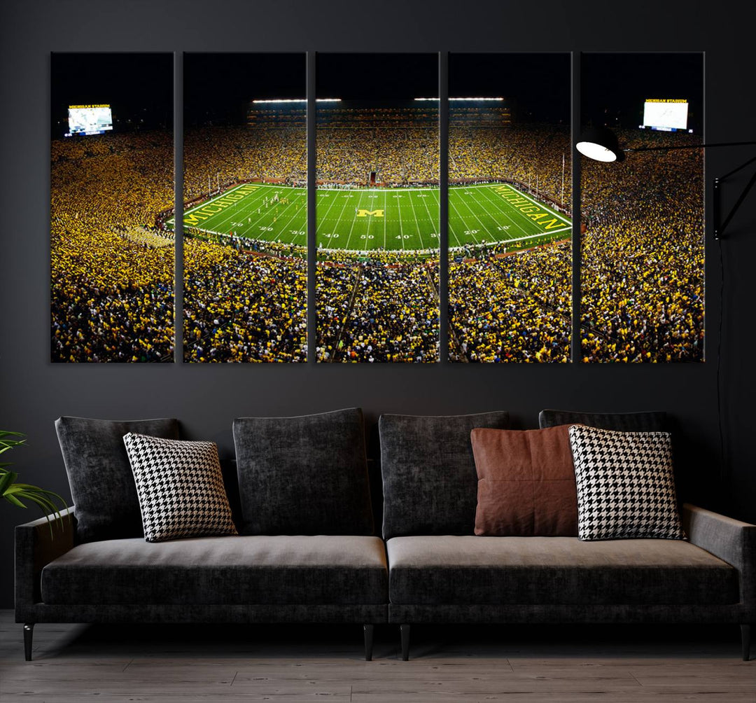 Stadium in Michigan Stadium Wall Art Canvas Print