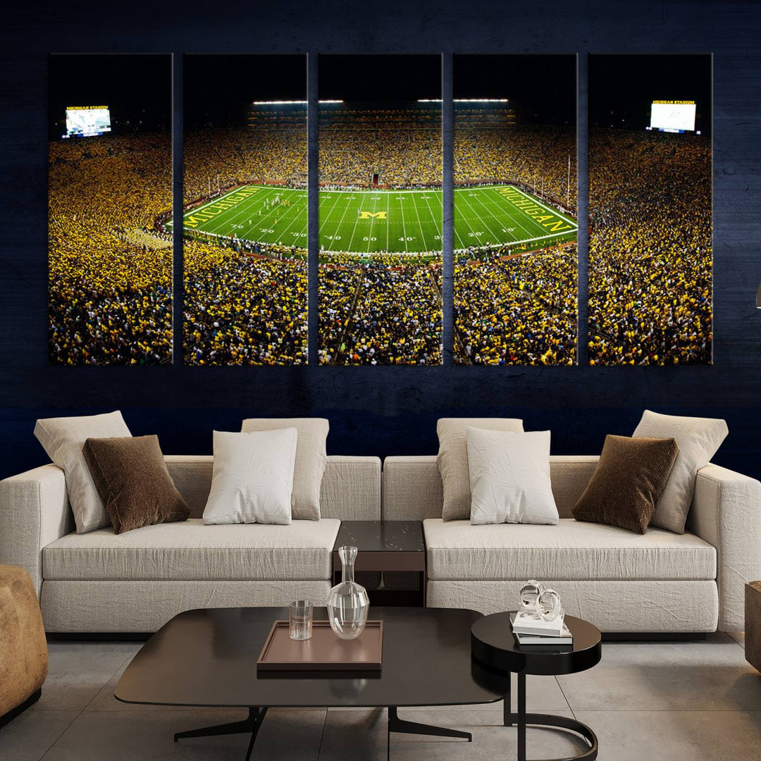 Stadium in Michigan Stadium Wall Art Canvas Print