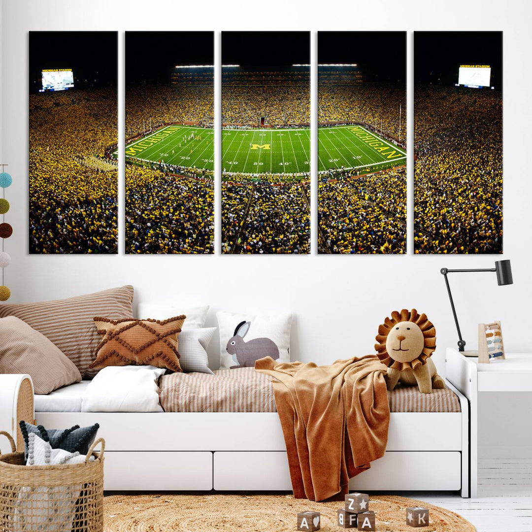 Stadium in Michigan Stadium Wall Art Canvas Print