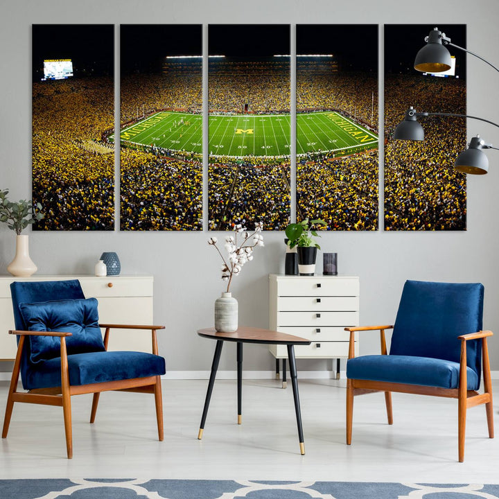 Stadium in Michigan Stadium Wall Art Canvas Print