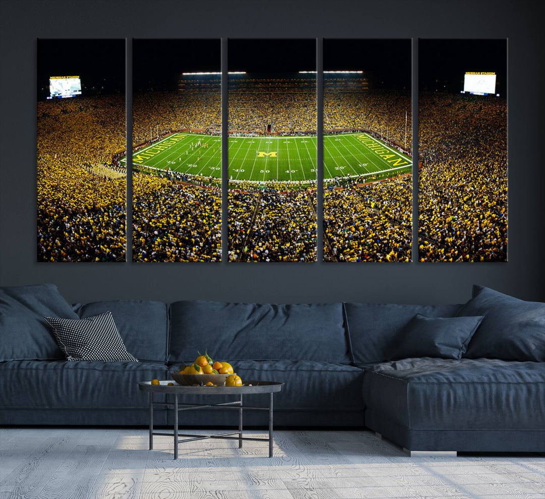 Stadium in Michigan Stadium Wall Art Canvas Print