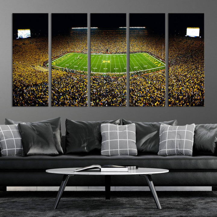 Stadium in Michigan Stadium Wall Art Canvas Print