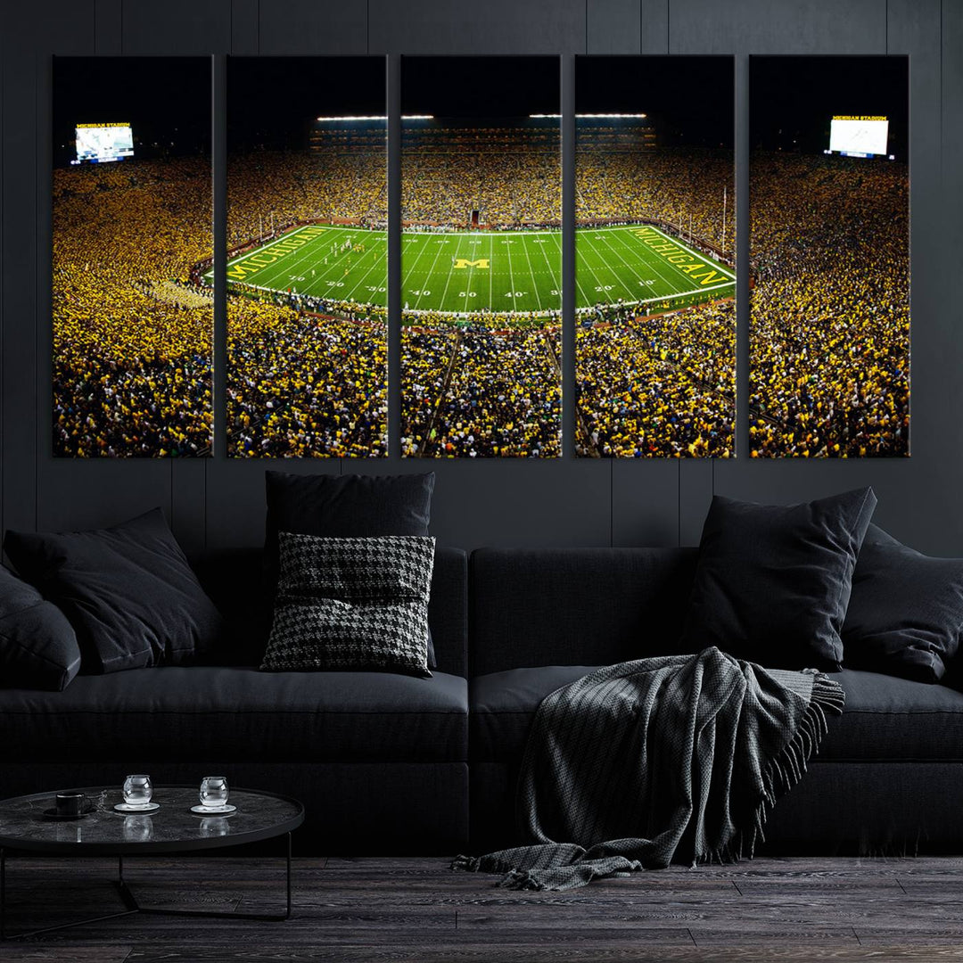 Stadium in Michigan Stadium Wall Art Canvas Print