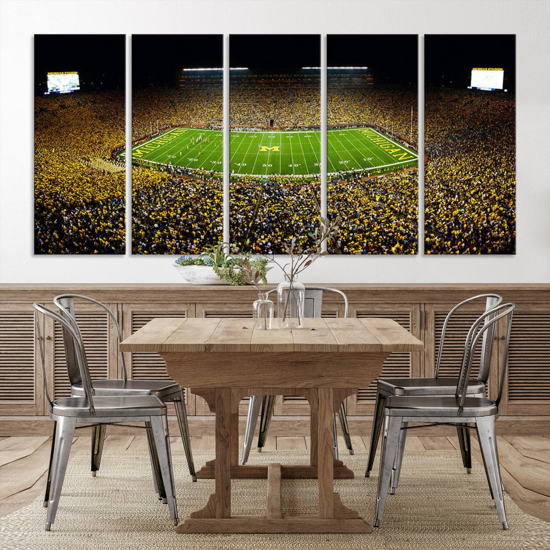 Stadium in Michigan Stadium Wall Art Canvas Print