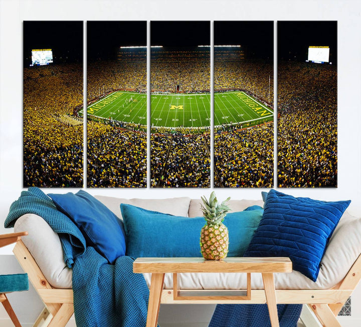 Stadium in Michigan Stadium Wall Art Canvas Print