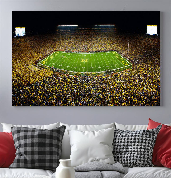 Stadium in Michigan Stadium Wall Art Canvas Print