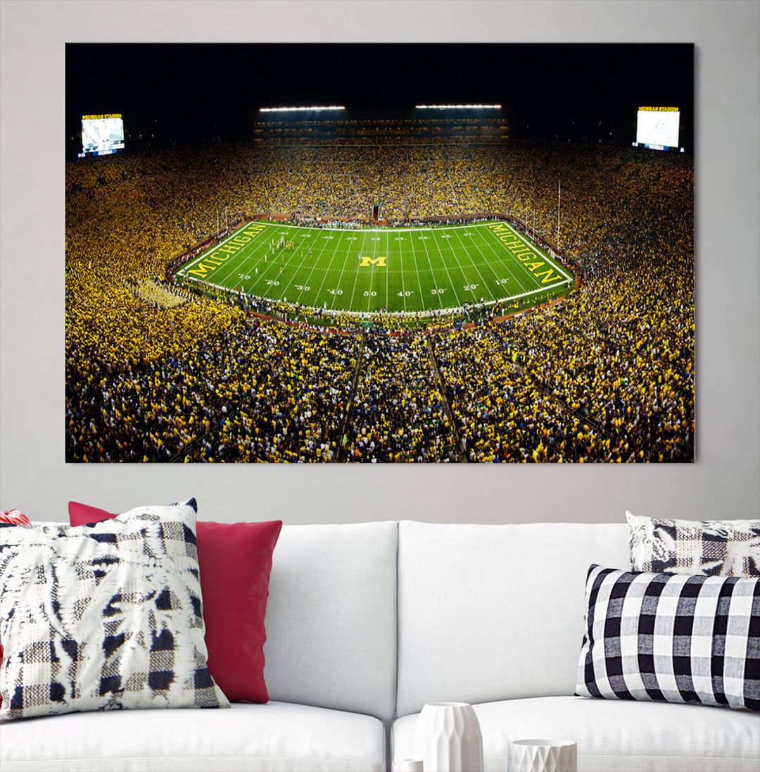 Stadium in Michigan Stadium Wall Art Canvas Print