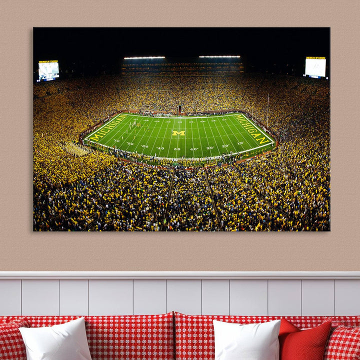 Stadium in Michigan Stadium Wall Art Canvas Print