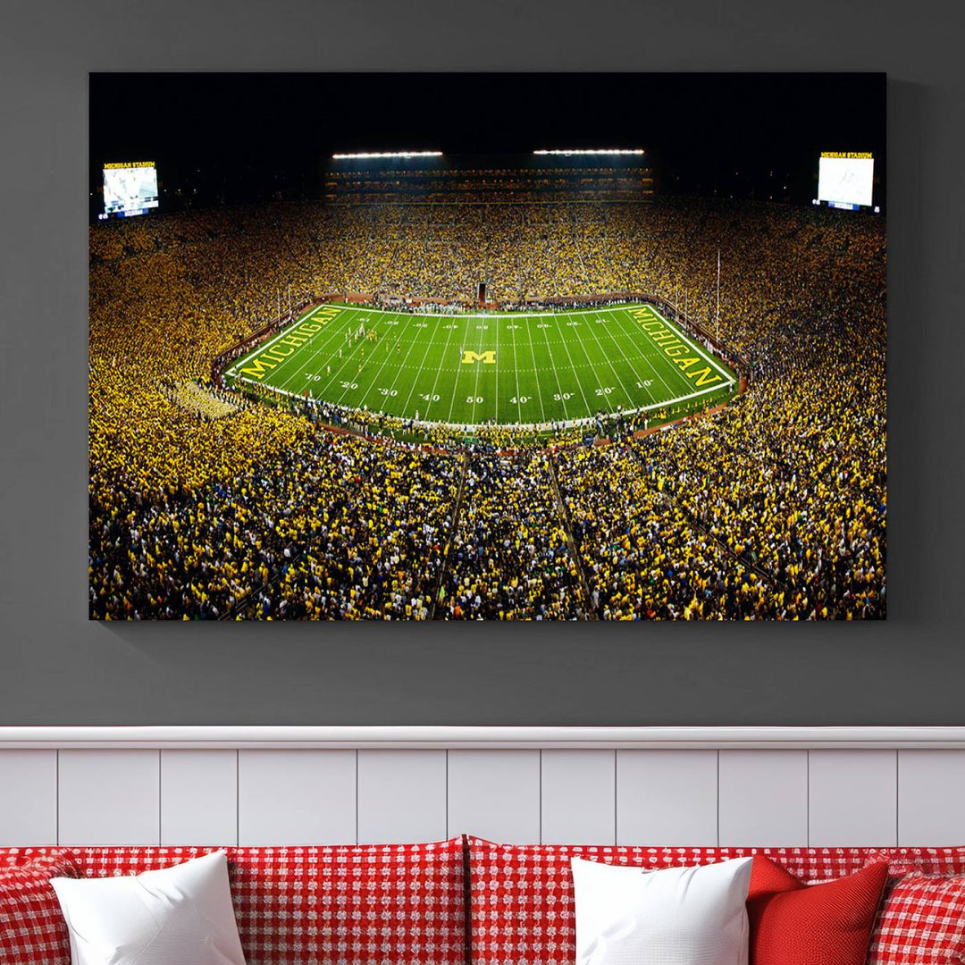 Stadium in Michigan Stadium Wall Art Canvas Print