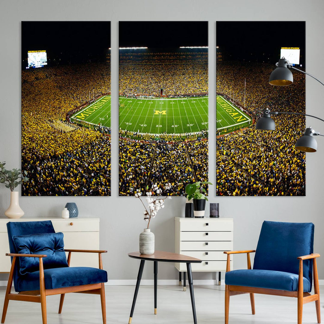 Stadium in Michigan Stadium Wall Art Canvas Print