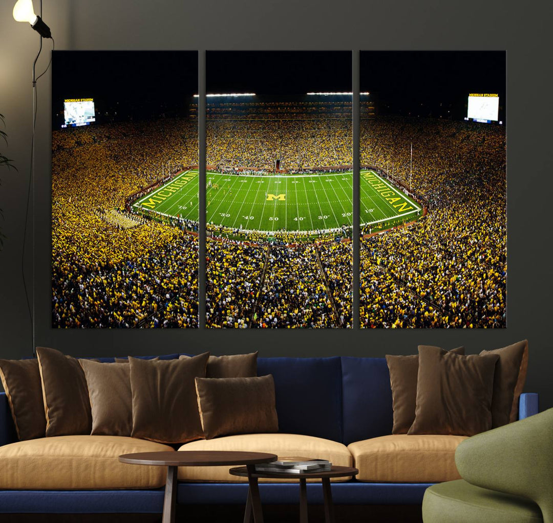 Stadium in Michigan Stadium Wall Art Canvas Print