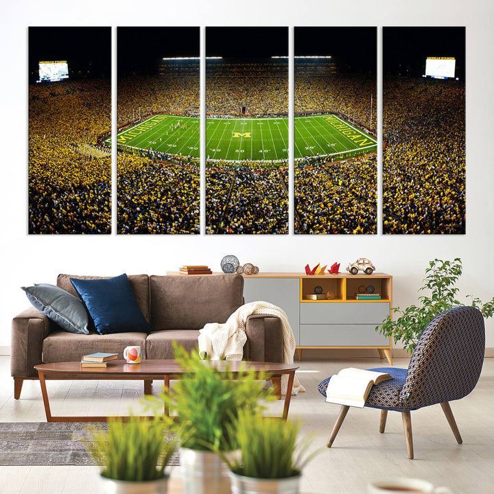 Stadium in Michigan Stadium Wall Art Canvas Print