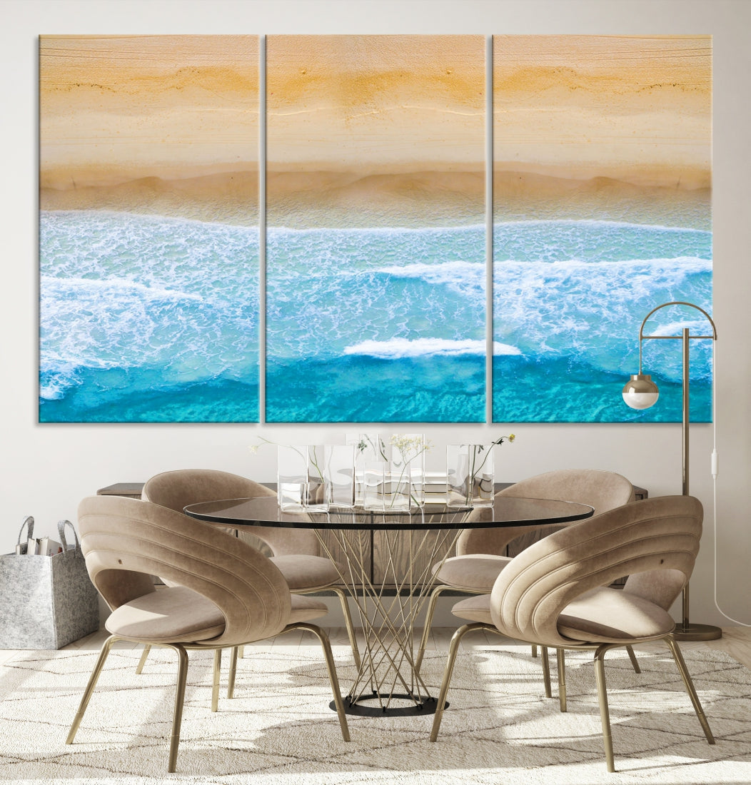 Stunning Aerial Beach Ocean Landscape View Large Canvas Wall Art Giclee Print