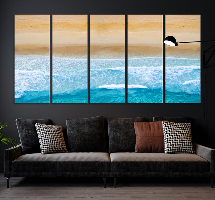 Stunning Aerial Beach Ocean Landscape View Large Canvas Wall Art Giclee Print