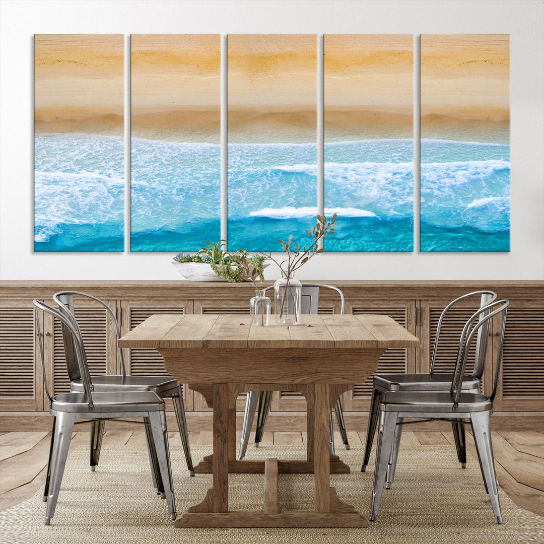 Stunning Aerial Beach Ocean Landscape View Large Canvas Wall Art Giclee Print