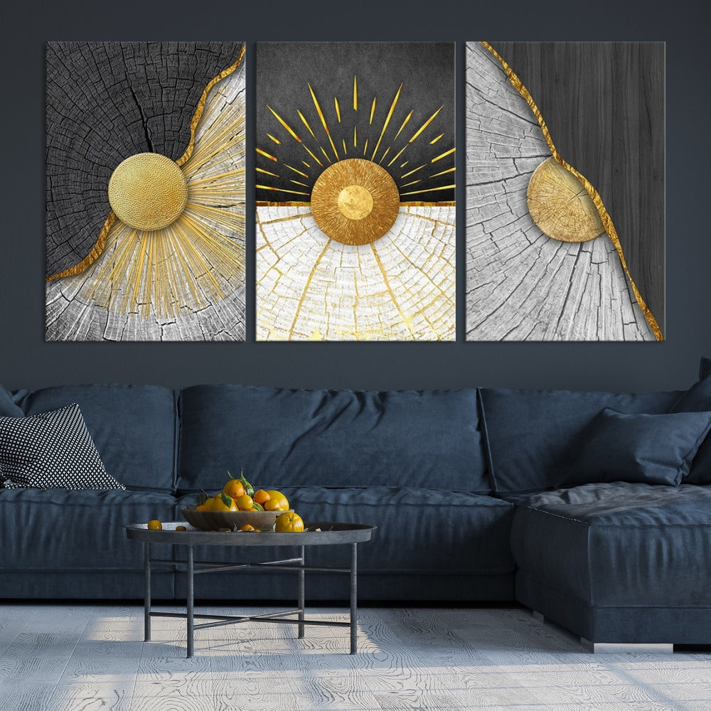 Sun Boho Wall Art Print, Nursery Decor, Playroom Wall Art, Large Canvas Wall Decor, Modern Painting