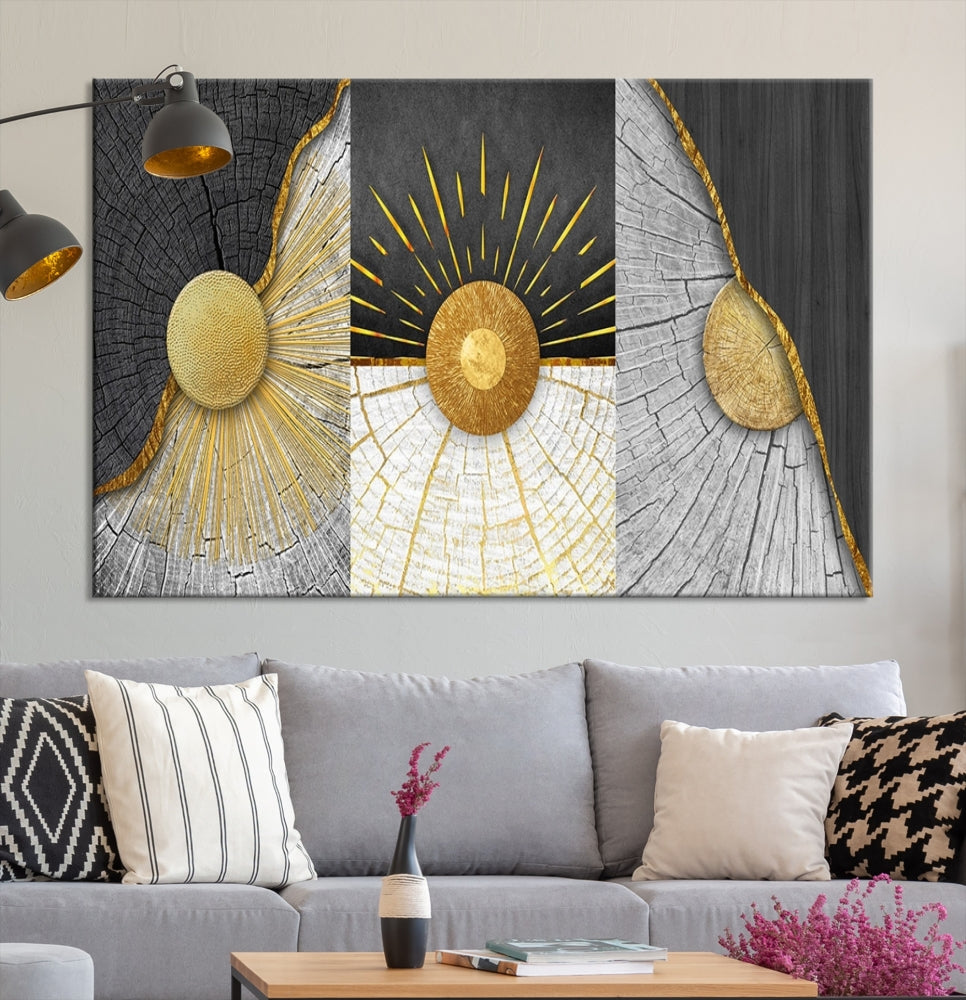 Sun Boho Wall Art Print, Nursery Decor, Playroom Wall Art, Large Canvas Wall Decor, Modern Painting