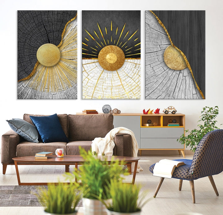 Sun Boho Wall Art Print, Nursery Decor, Playroom Wall Art, Large Canvas Wall Decor, Modern Painting