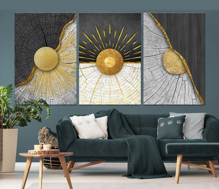 Sun Boho Wall Art Print, Nursery Decor, Playroom Wall Art, Large Canvas Wall Decor, Modern Painting