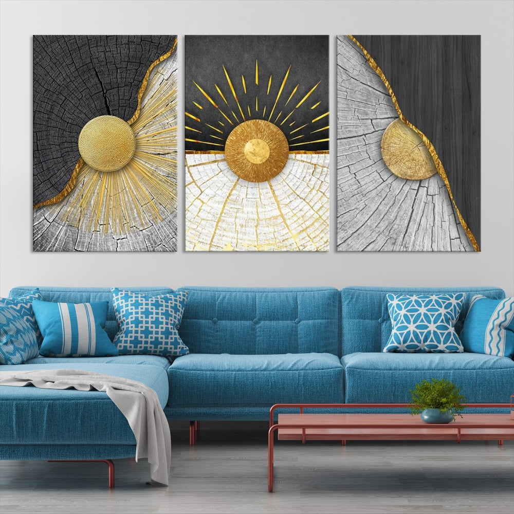 Sun Boho Wall Art Print, Nursery Decor, Playroom Wall Art, Large Canvas Wall Decor, Modern Painting