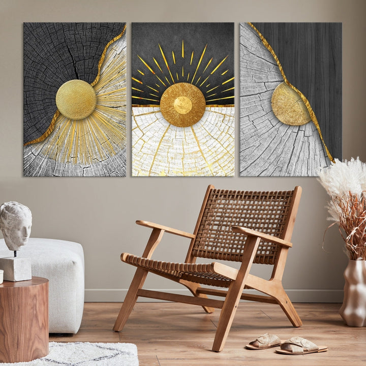 Sun Boho Wall Art Print, Nursery Decor, Playroom Wall Art, Large Canvas Wall Decor, Modern Painting