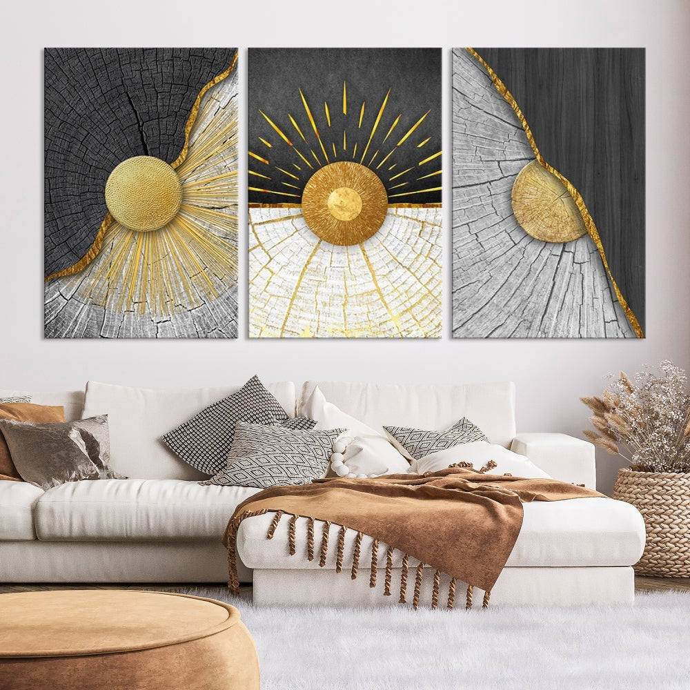 Sun Boho Wall Art Print, Nursery Decor, Playroom Wall Art, Large Canvas Wall Decor, Modern Painting