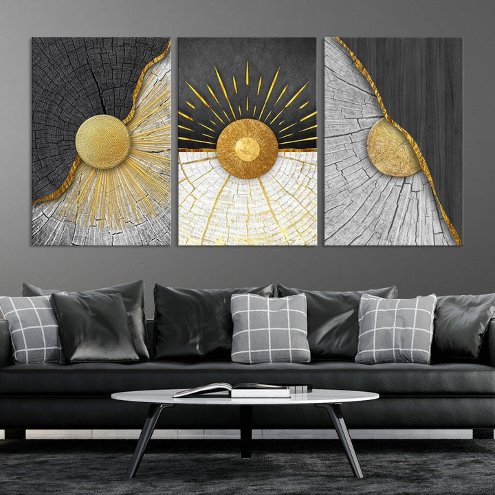 Sun Boho Wall Art Print, Nursery Decor, Playroom Wall Art, Large Canvas Wall Decor, Modern Painting