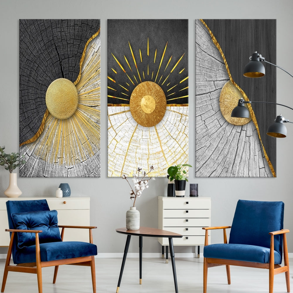 Sun Boho Wall Art Print, Nursery Decor, Playroom Wall Art, Large Canvas Wall Decor, Modern Painting