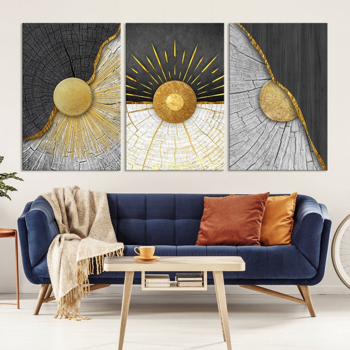 Sun Boho Wall Art Print, Nursery Decor, Playroom Wall Art, Large Canvas Wall Decor, Modern Painting