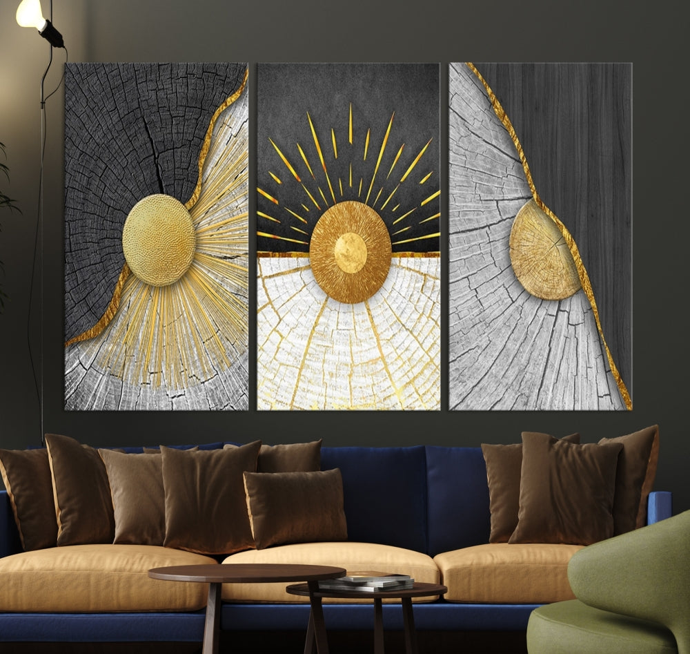 Sun Boho Wall Art Print, Nursery Decor, Playroom Wall Art, Large Canvas Wall Decor, Modern Painting