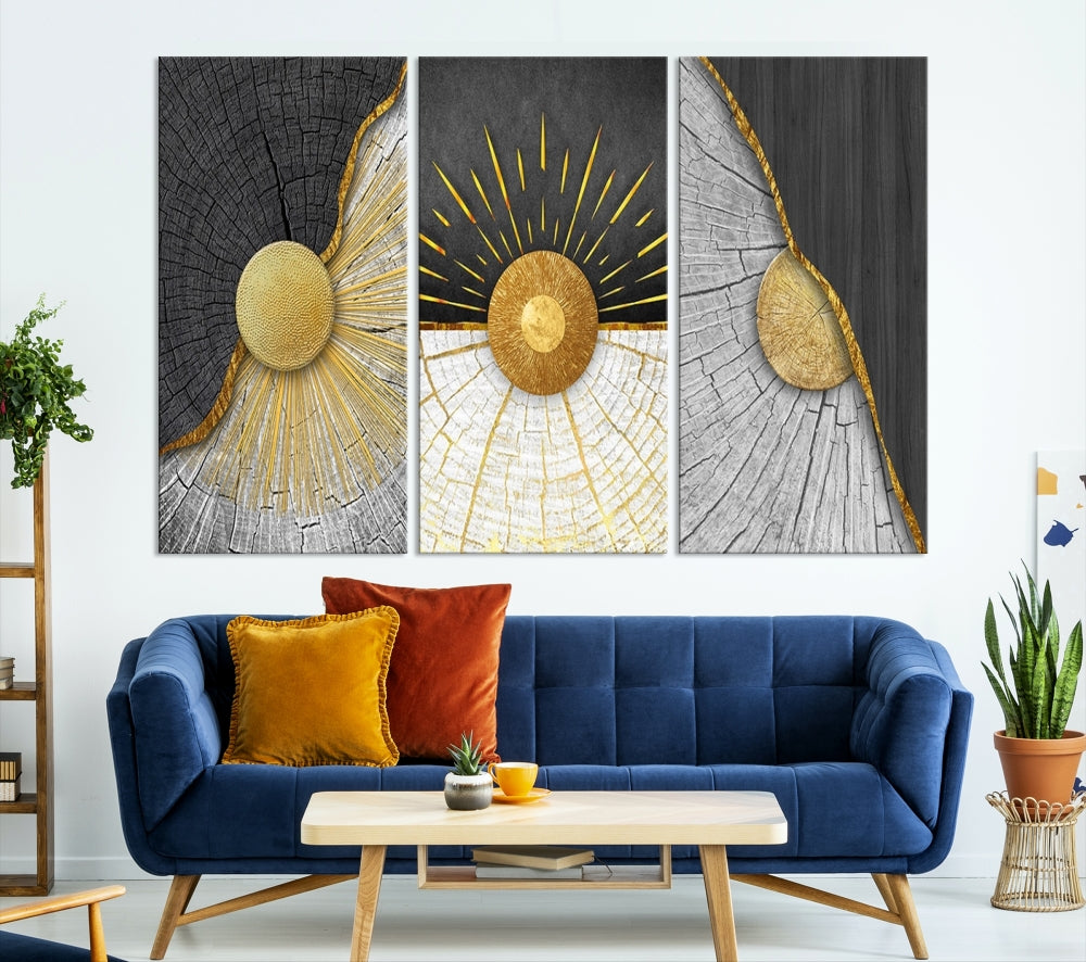 Sun Boho Wall Art Print, Nursery Decor, Playroom Wall Art, Large Canvas Wall Decor, Modern Painting