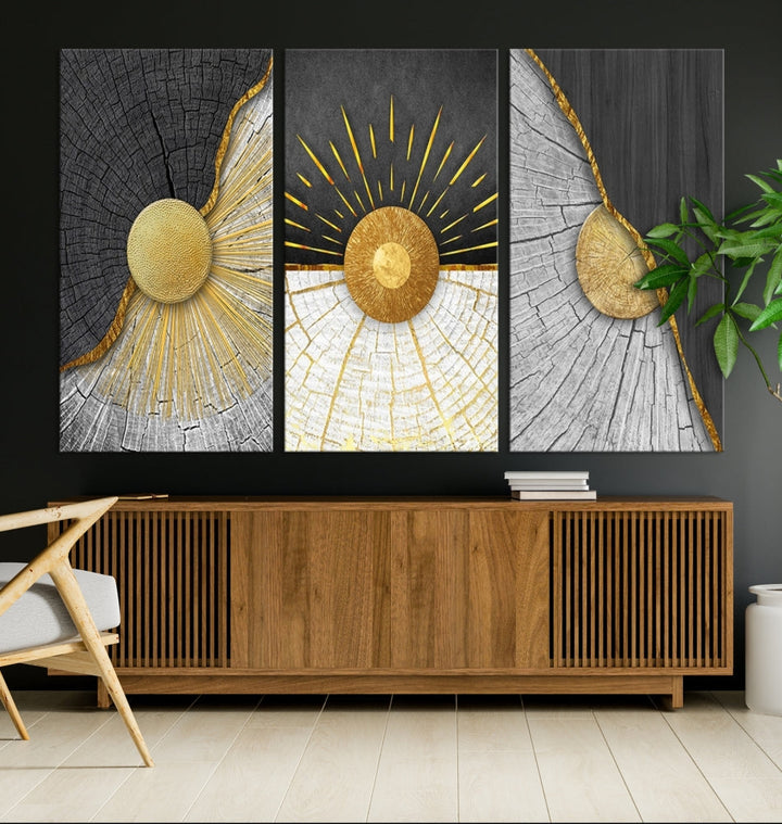 Sun Boho Wall Art Print, Nursery Decor, Playroom Wall Art, Large Canvas Wall Decor, Modern Painting