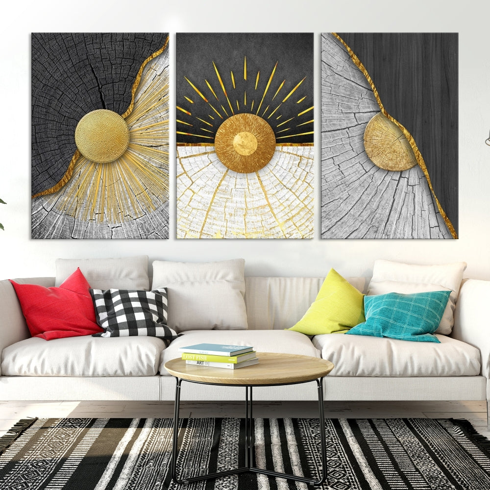 Sun Boho Wall Art Print, Nursery Decor, Playroom Wall Art, Large Canvas Wall Decor, Modern Painting