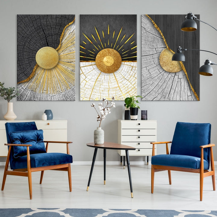 Sun Boho Wall Art Print, Nursery Decor, Playroom Wall Art, Large Canvas Wall Decor, Modern Painting