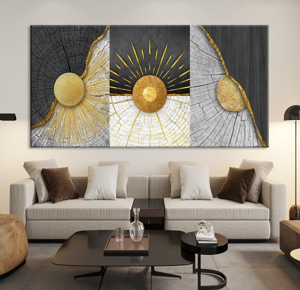 Sun Boho Wall Art Print, Nursery Decor, Playroom Wall Art, Large Canvas Wall Decor, Modern Painting