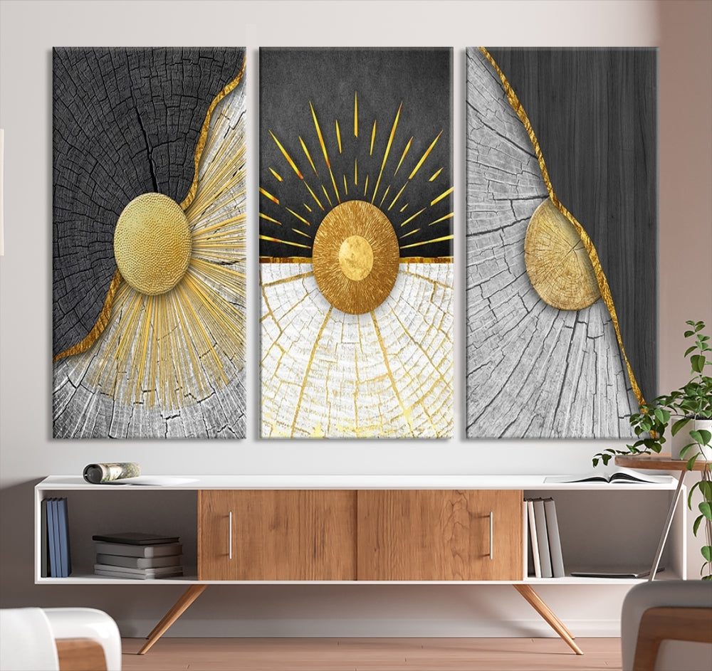 Sun Boho Wall Art Print, Nursery Decor, Playroom Wall Art, Large Canvas Wall Decor, Modern Painting