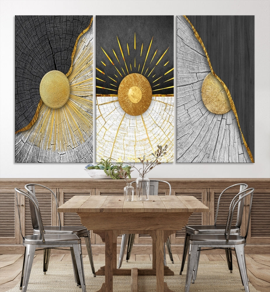 Sun Boho Wall Art Print, Nursery Decor, Playroom Wall Art, Large Canvas Wall Decor, Modern Painting