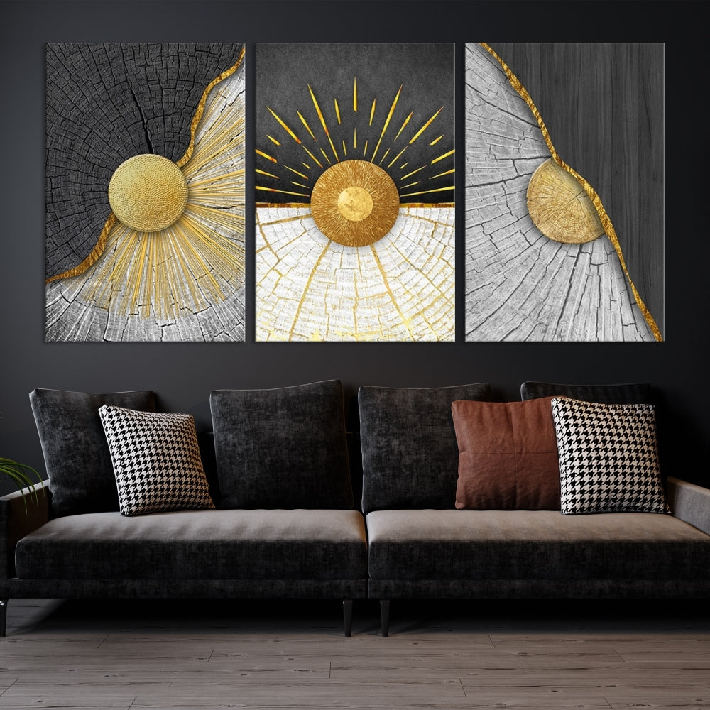 Sun Boho Wall Art Print, Nursery Decor, Playroom Wall Art, Large Canvas Wall Decor, Modern Painting