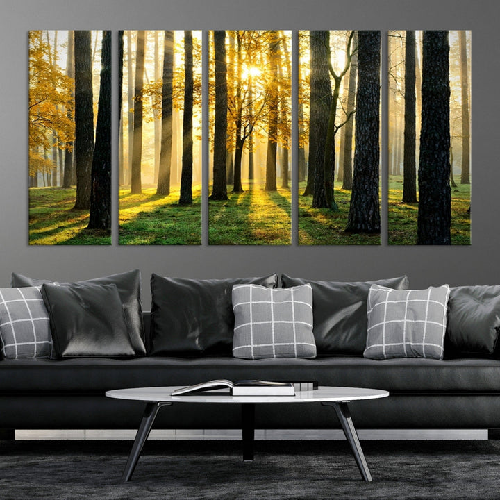 Bring the Sunshine & Beauty of a Forest with Large Trees to Your Home with Our Landscape Wall Art Canvas Print