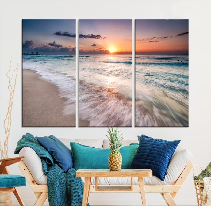 Tropical Island Beach Wall Art Canvas Print