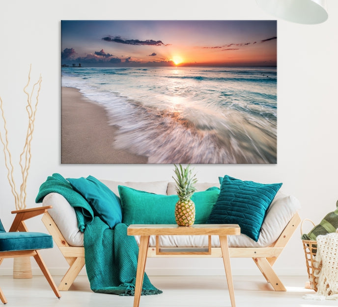 Tropical Island Beach Wall Art Canvas Print